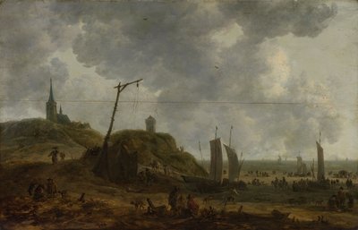 Beach at Katwijk by Adriaen van der Cabel